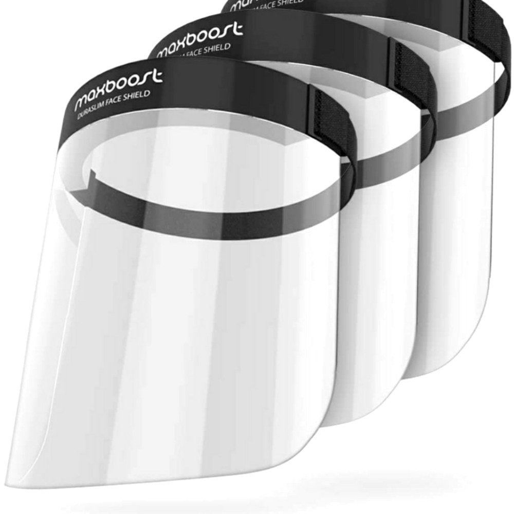 MAXBOOST Protective Face Shields 3Pack, Adult Size.